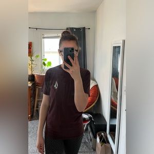 Volcom mens maroon short sleeve tee shirt